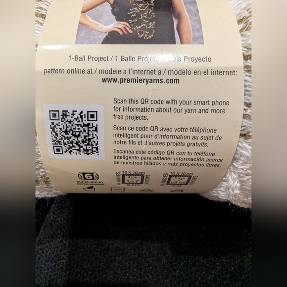 Premier Yarns Starbella Flash Yarn in Cream and Gold 2x 100g Skiens - Picture 6 of 9